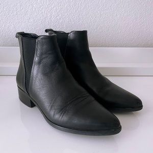 Frank and Oak black leather booties